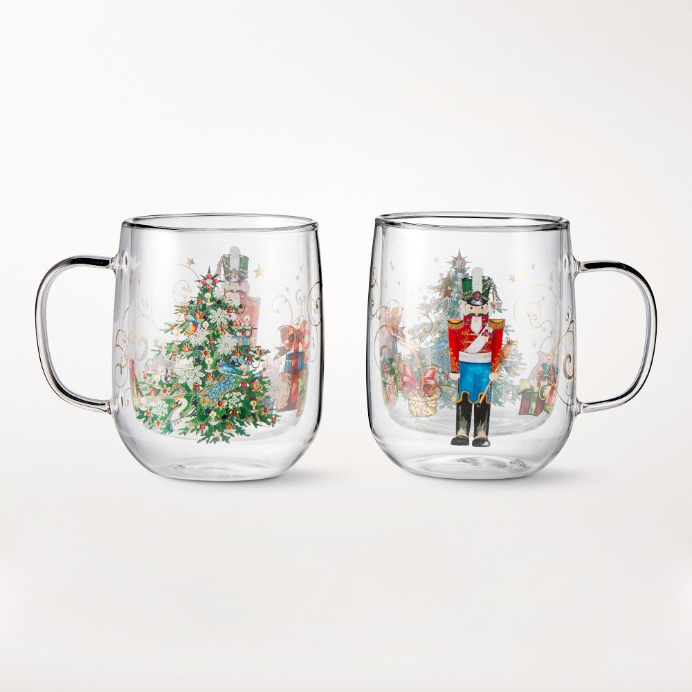 Double-Wall Nutcracker Coffee Mugs