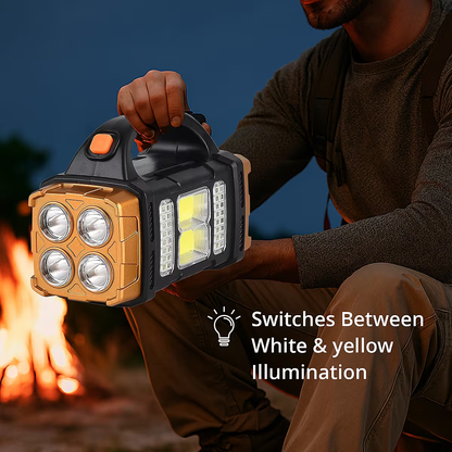 COB Multi-functional Solar Charging Outdoor Emergency Searchlight - Red