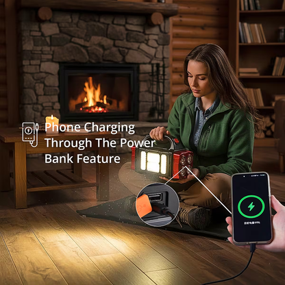 COB Multi-functional Solar Charging Outdoor Emergency Searchlight - Red