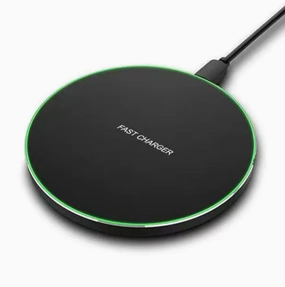 Universal 15W Wireless Charging Pad Fast Charger Portable Round Aluminium Alloy 10W LED Light Wireless Chargers