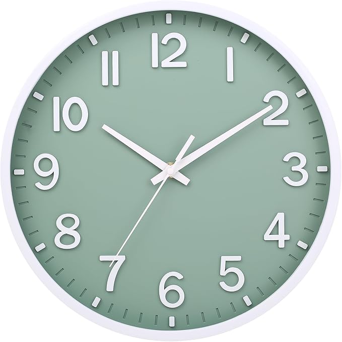 Wall Clocks Battery Operated 8 inch Modern Wall Clock,Silent Non Ticking Wall Clock for Living Room Bedroom Kitchen Office Classroom Decor (Gray White)